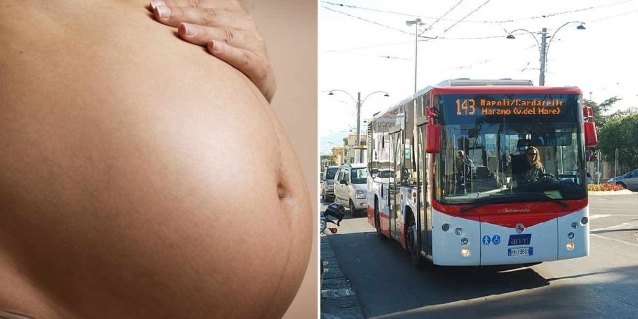 donna incinta bus