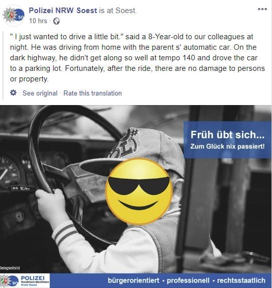 bambino guida autostrada