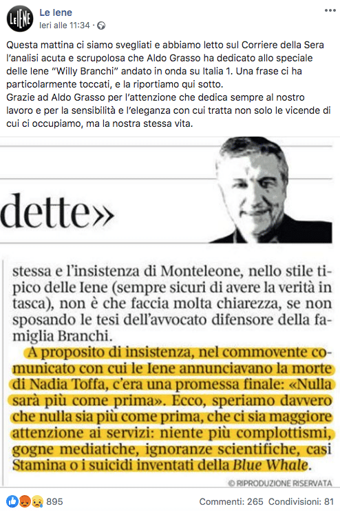 grasso iene nadia toffa