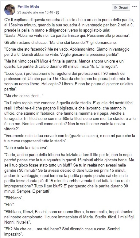 post virale salvini calciatore
