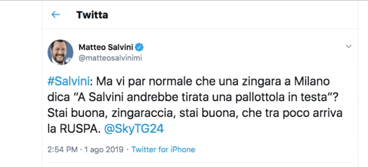 salvini zingaraccia ruspa