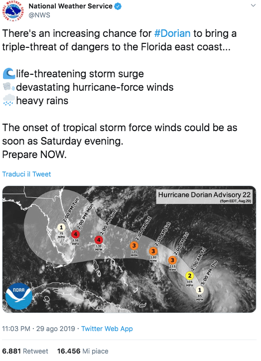 uragano floridan stati uniti