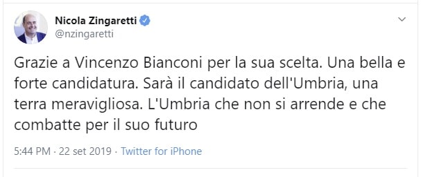 elezioni regionali umbria 2019