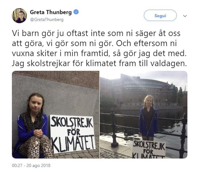 greta thunberg primo sciopero twitter