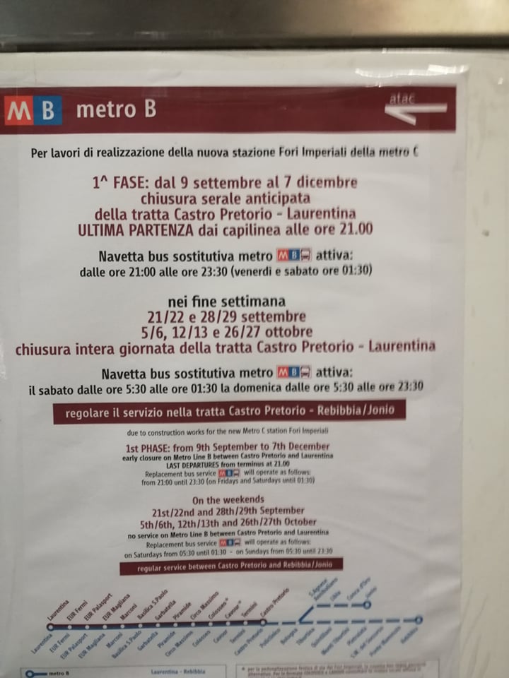 metro b Roma chiusa