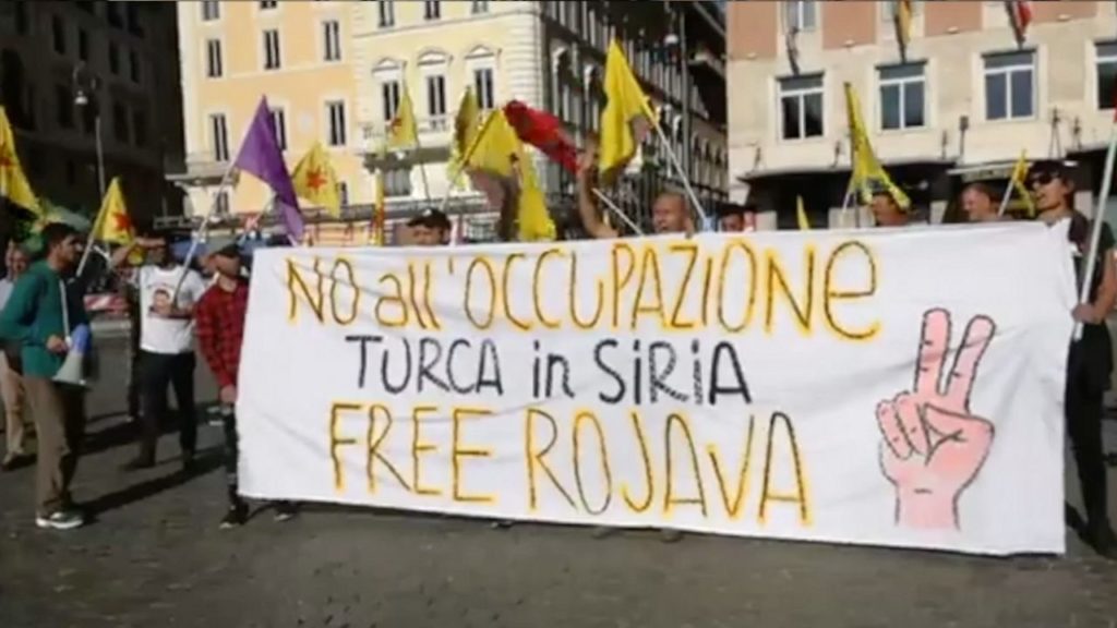 manifestazione curdi roma