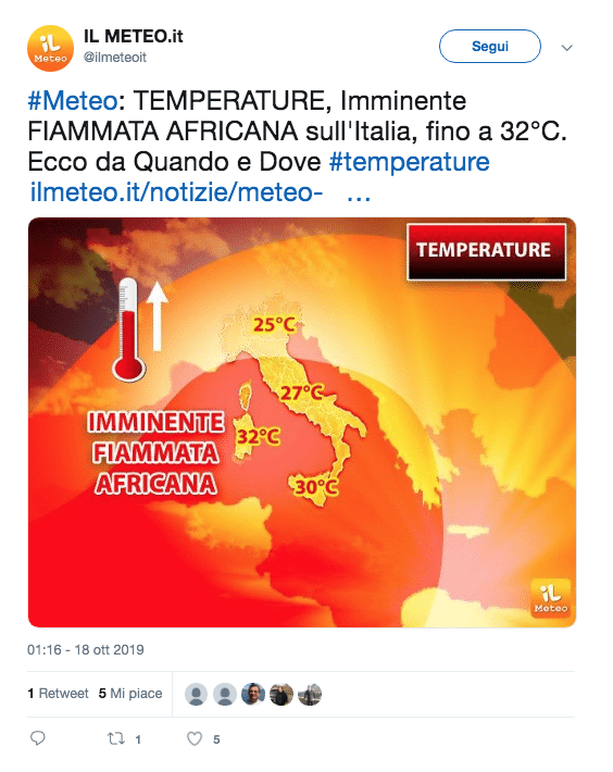 meteo ottobre caldo