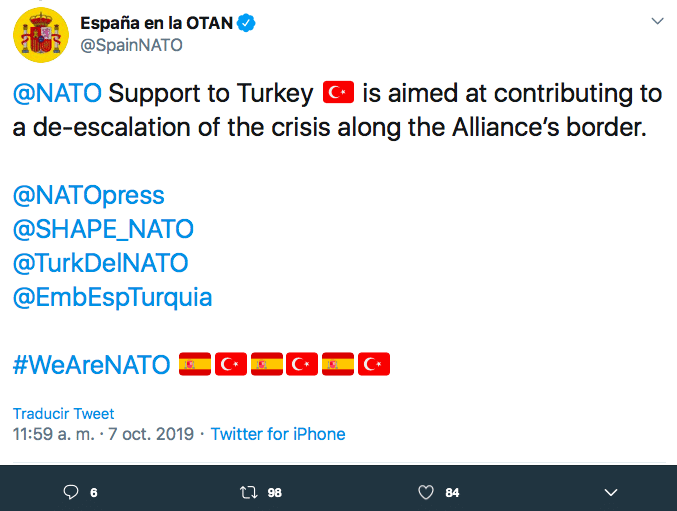 turchia siria curdi Spagna Nato Tweet