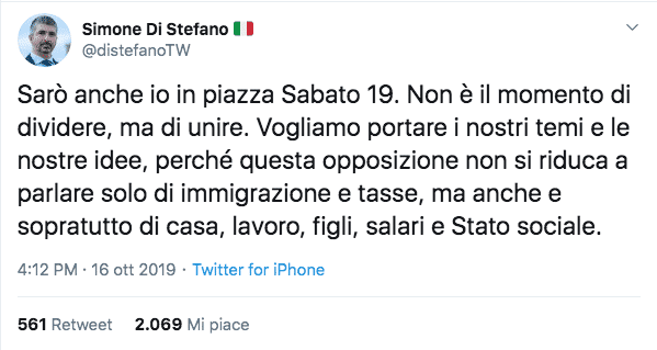 manifestazione lega 19 ottobre roma