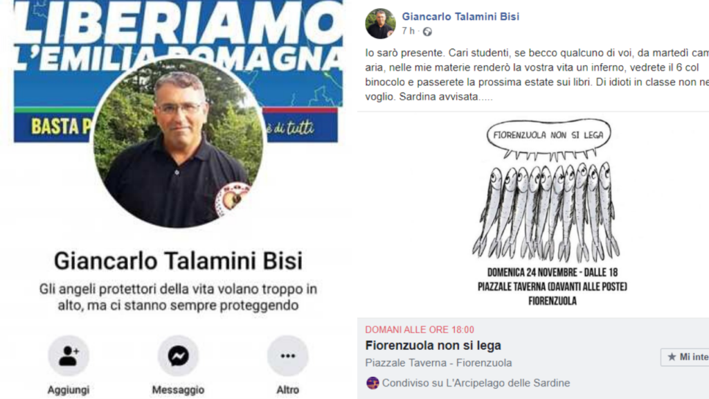 sardine professore leghista