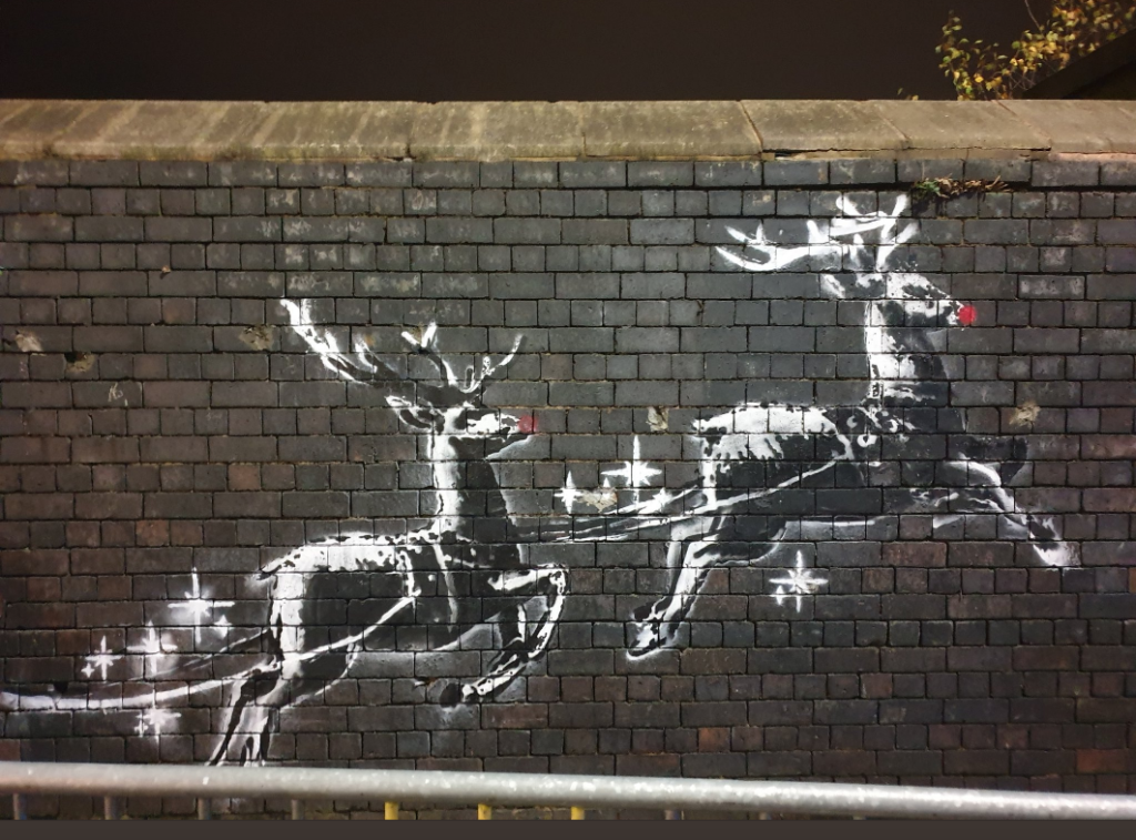 vandalizzata opera natalizia Banksy