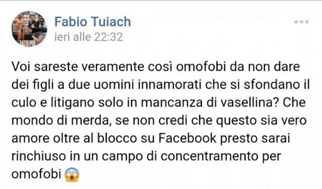consigliere trieste insulti omofobi