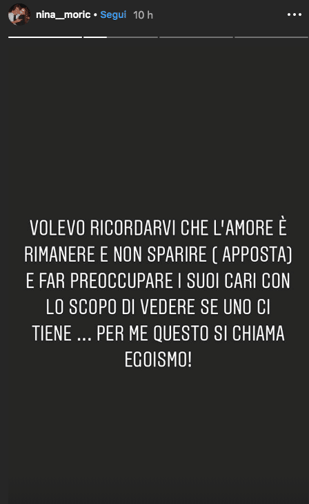 ex fidanzato nina moric scomparso