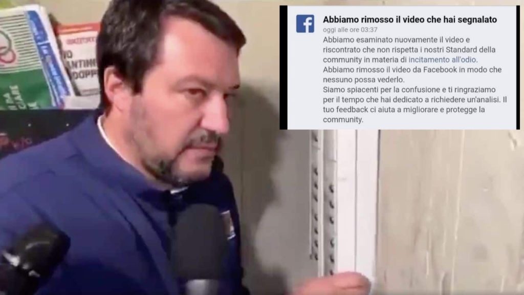 video citofono salvini rimosso facebook