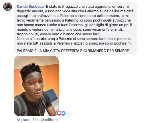 aggressione razzista palermo