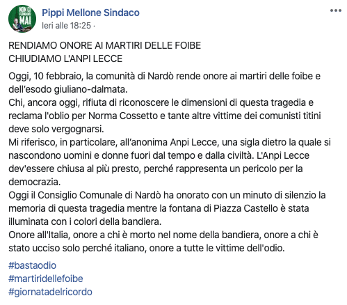 sindaco nardò anpi lecce