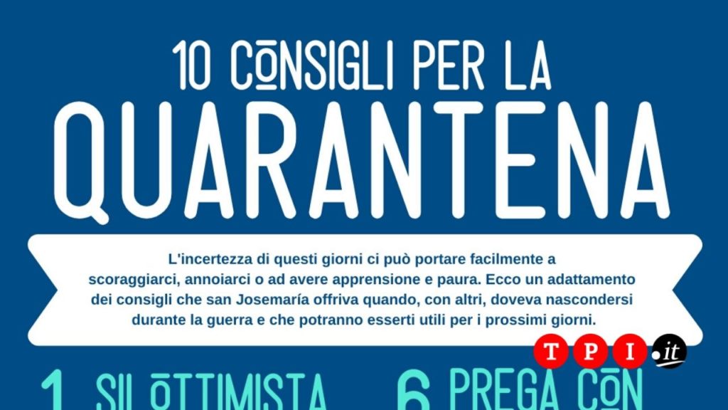 coronavirus consigli quarantena