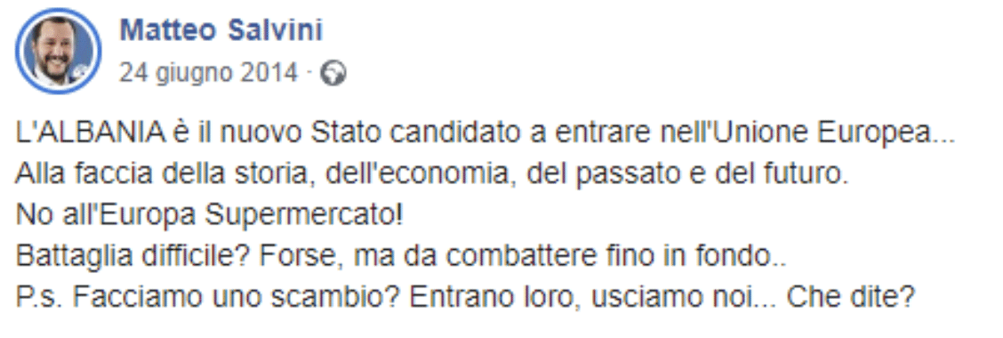 salvini albania coronavirus