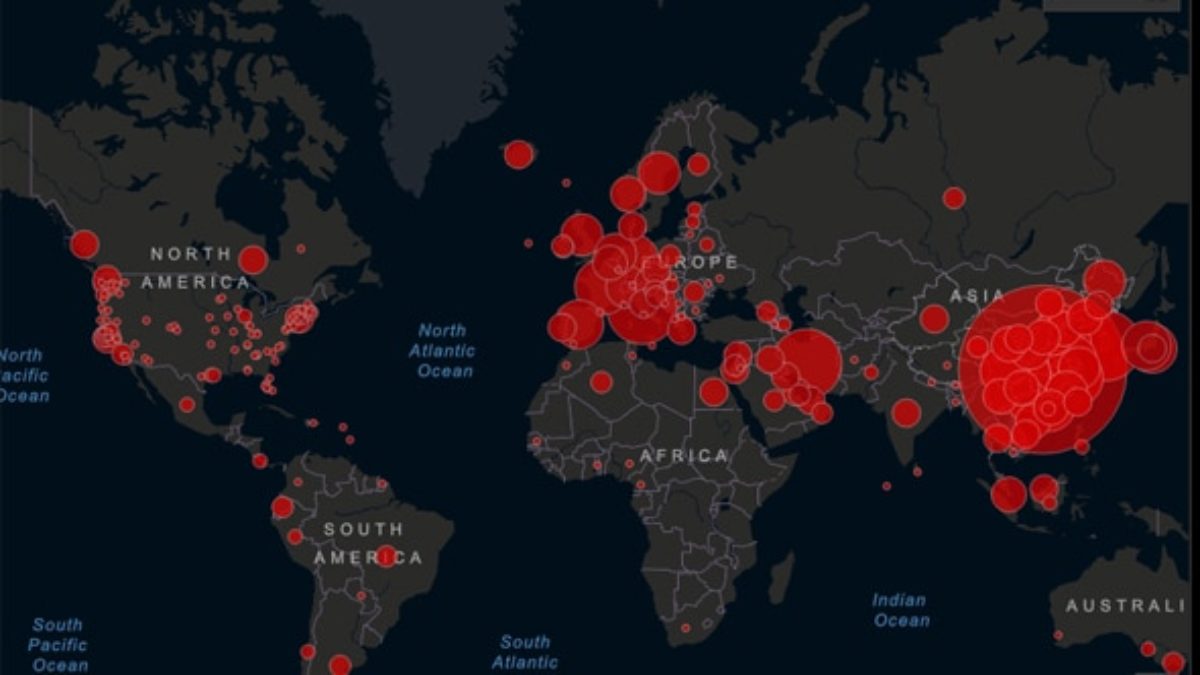 coronavirus in tempo reale mappa