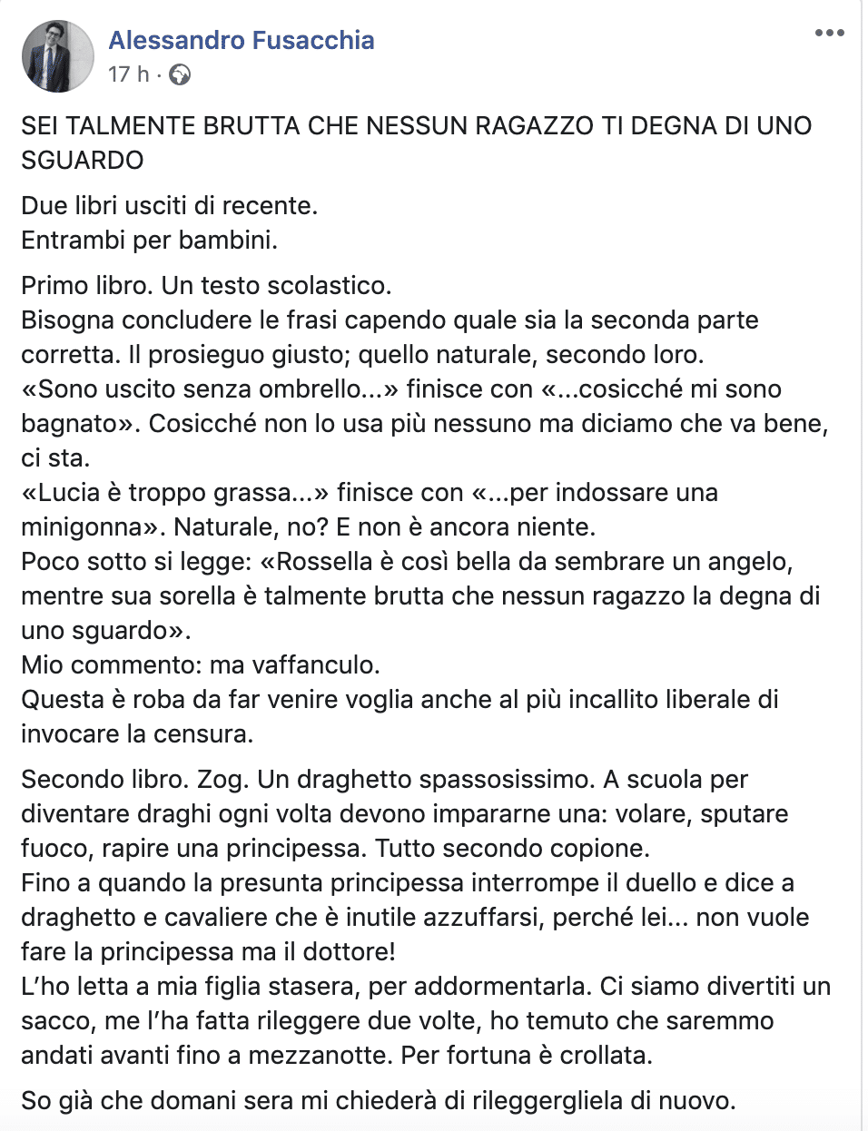 libro scuola frasi sessiste