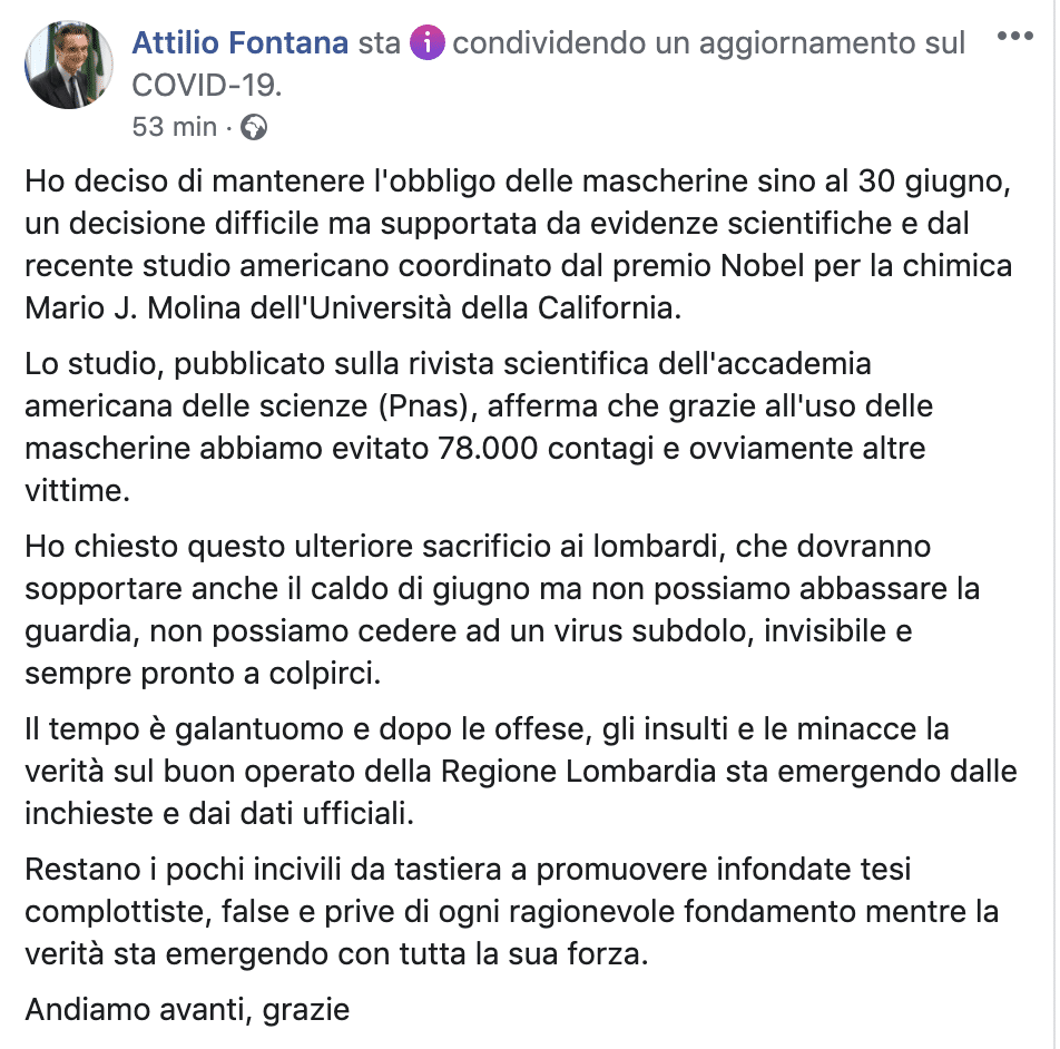 coronavirus fontana regione lombardia