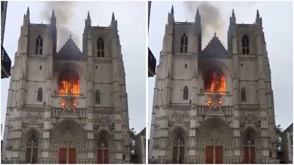 incendio cattedrale nantes volontario