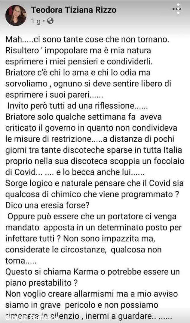 candidata fratelli d'italia covid briatore