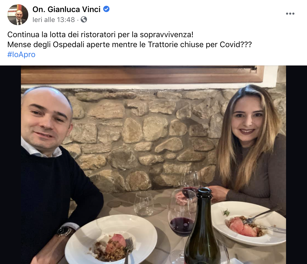 deputato lega ristorante