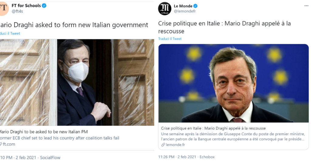 draghi giornali stranieri