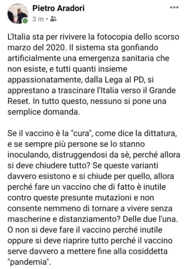 aradori complottista