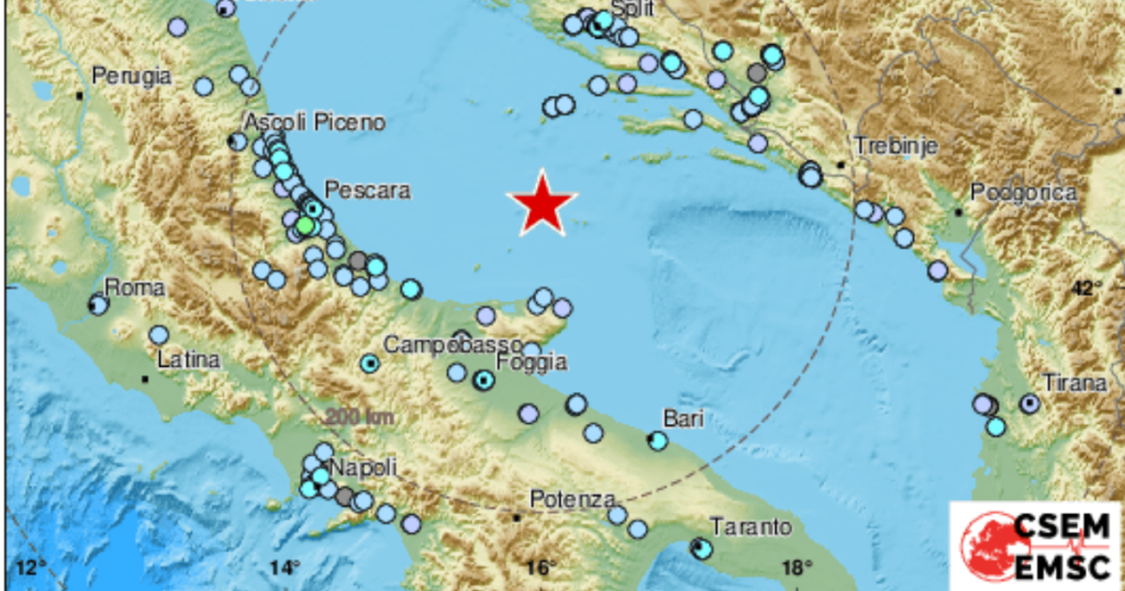 terremoto oggi mar adriatico