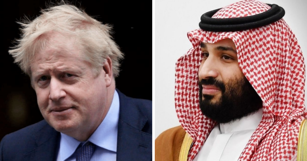 Boris Johnson Mohammed bin Salman Newcastle