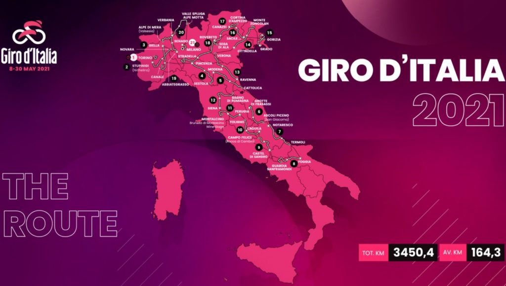 giro d'italia 2021 tappe percorso streaming
