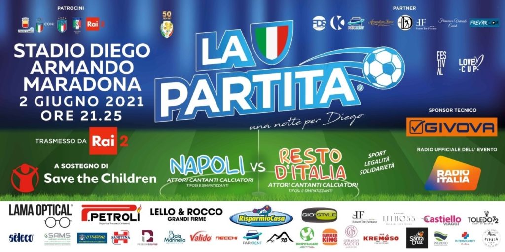 la partita napoli-resto d'italia squadre ospiti oggi