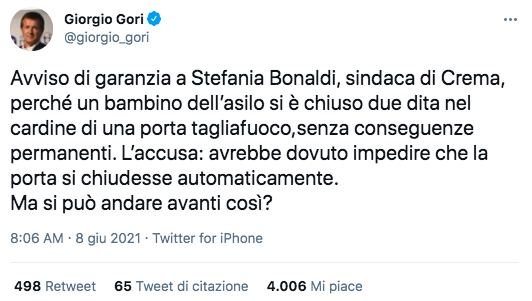 sindaca crema indagata