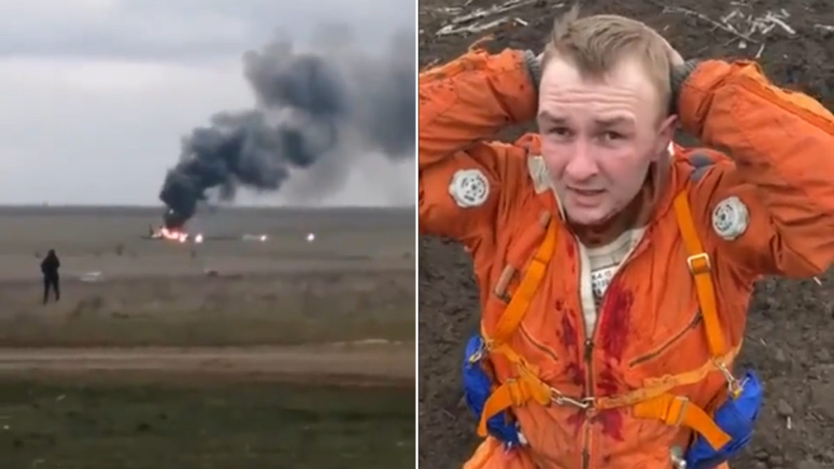 guerra ucraina video pilota russo catturato aereo abbattuto