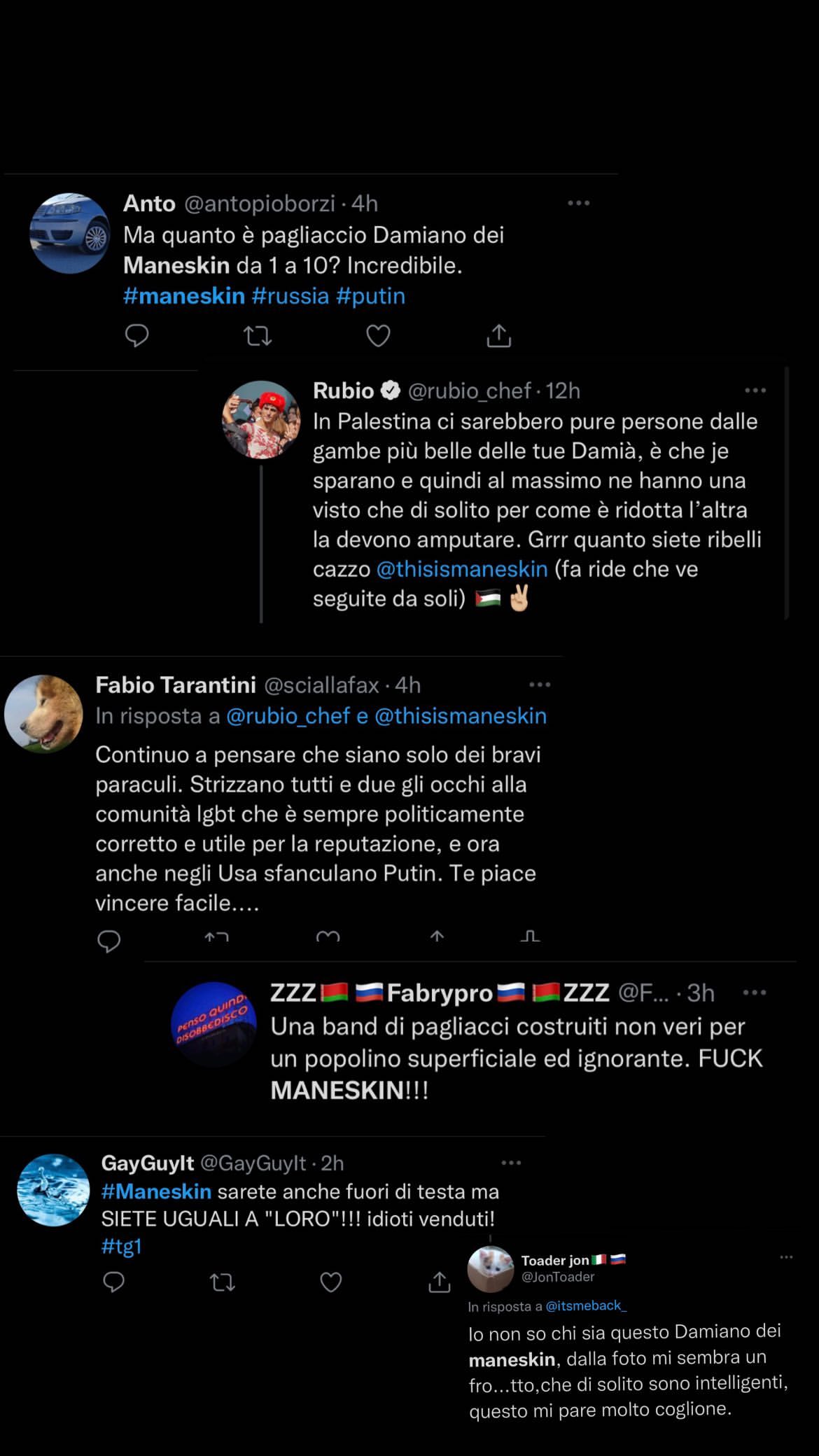 damiano maneskin putin