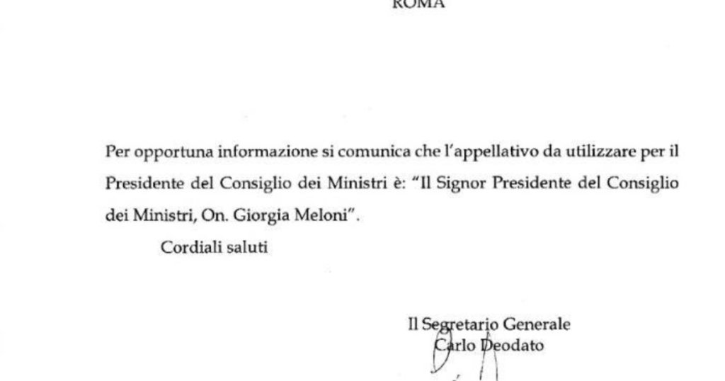 meloni il signor presidente del consiglio