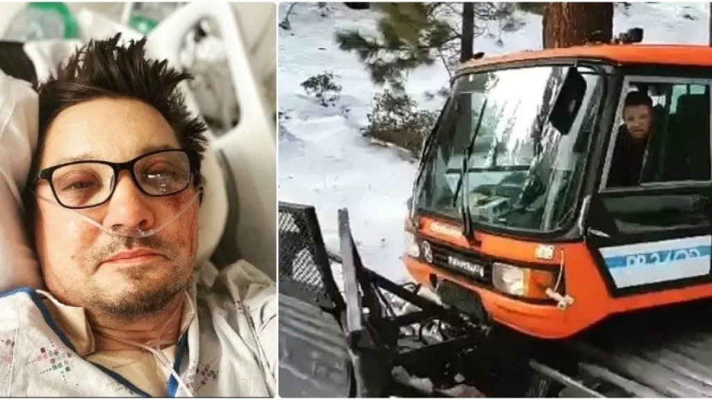 Jeremy Renner parte del busto collassata e petto schiacciato foto come sta