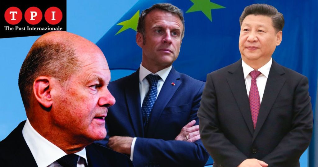 Guerra Auto Europa Cina Francia Germania daz ritorsioni export Italia Macron Scholz Xi Meloni Salvini