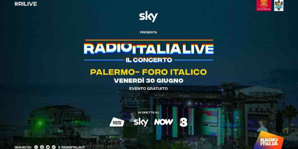 radio italia live 2023 palermo concerto cantanti ospiti scaletta canzoni orario tv8 streaming dove vedere cast