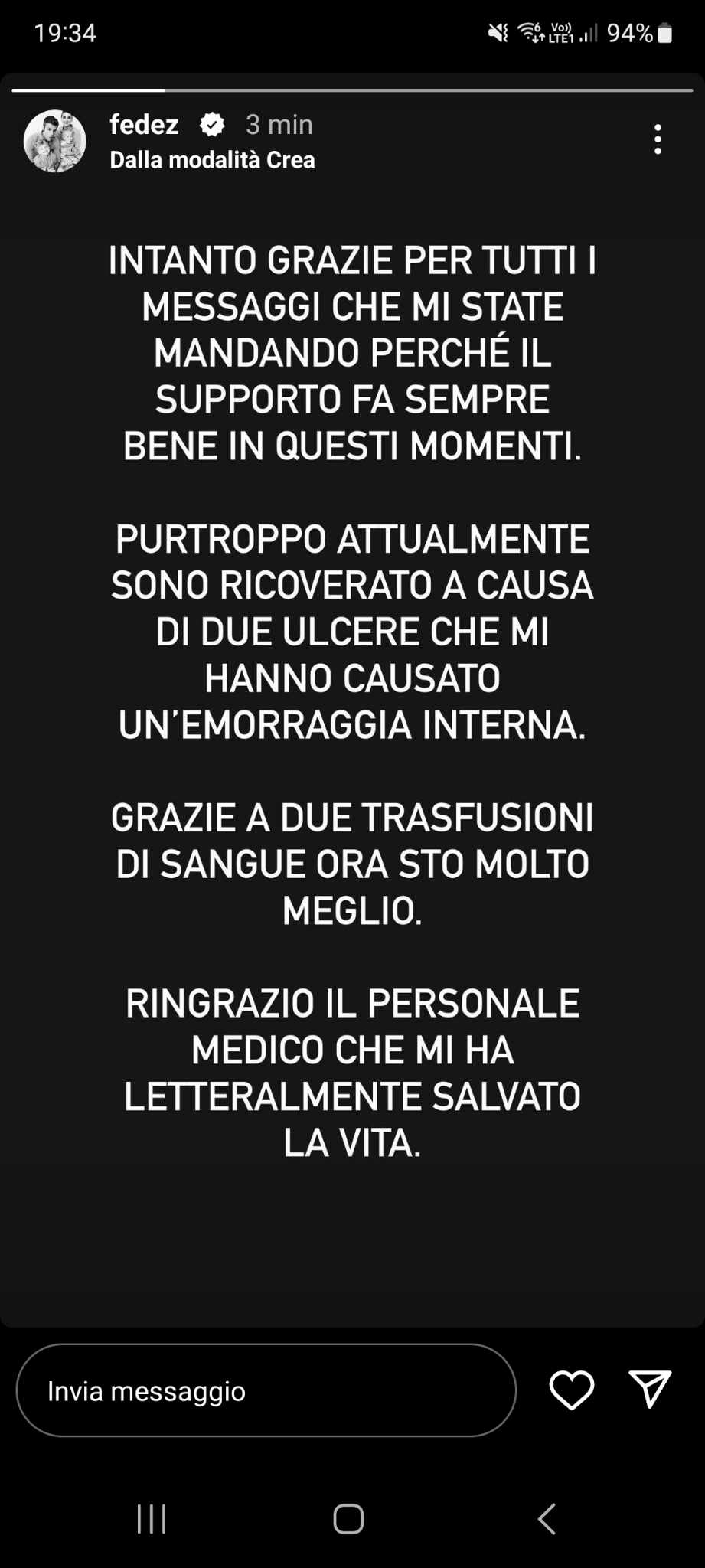 cosa ha fedez malattia perché stato ricoverato oggi milano