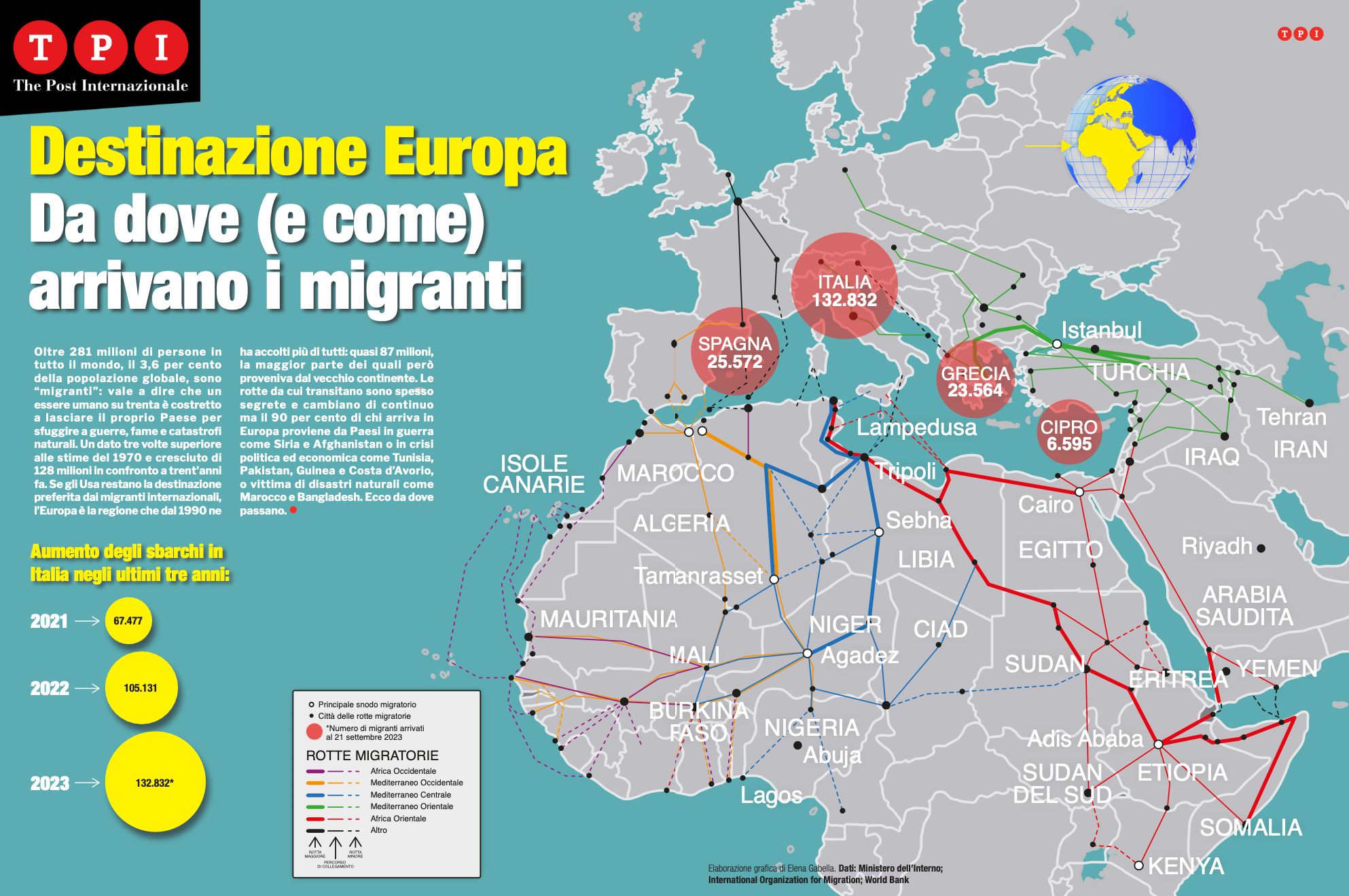 Migranti rotte Africa Europa Mappa