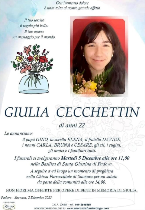 giulia cecchettin funerali