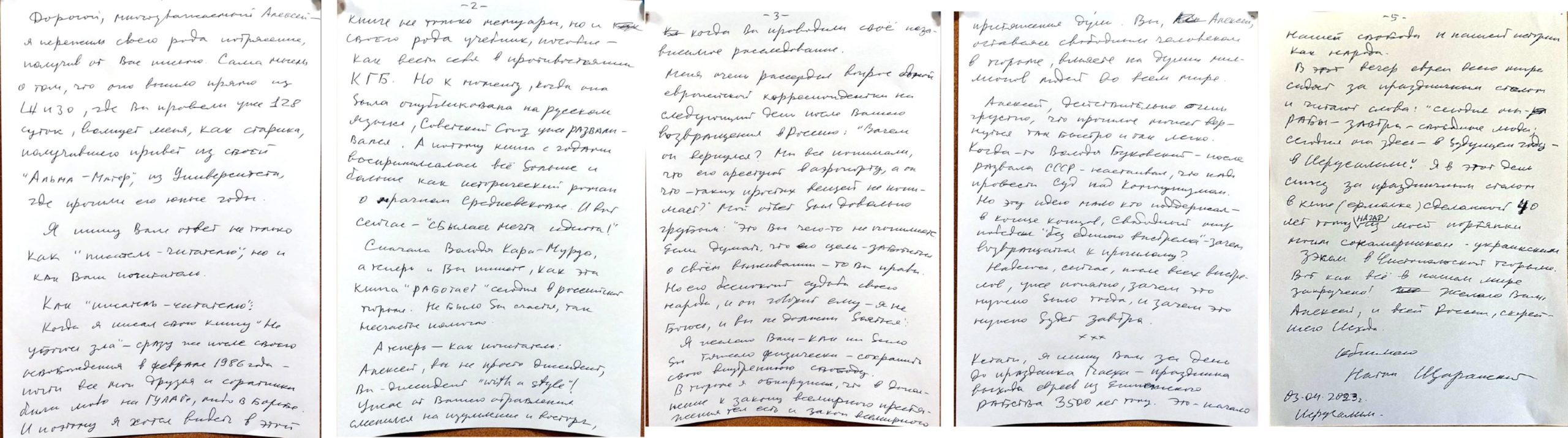 Lettera Sharansky Navalny 3 aprile 2023 The Free Press