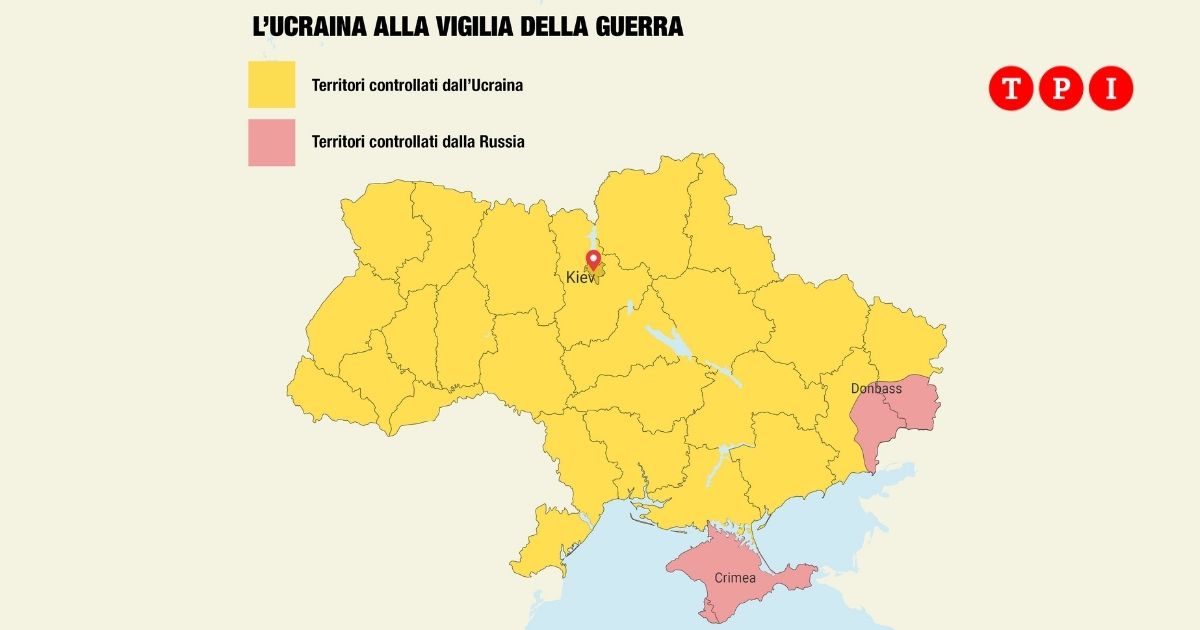 Mappa Ucraina febbraio 2022 TPI