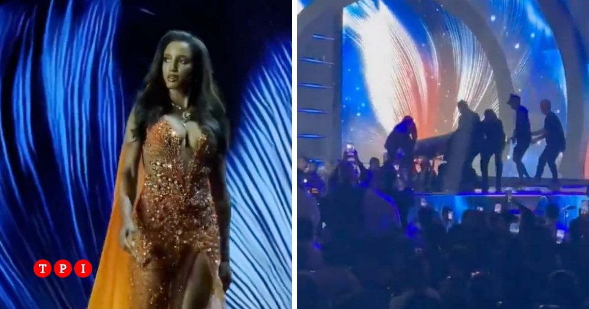 Miss Universo, la concorrente giamaicana cade dal palco: il concorso continua come se nulla fosse |  VIDEO