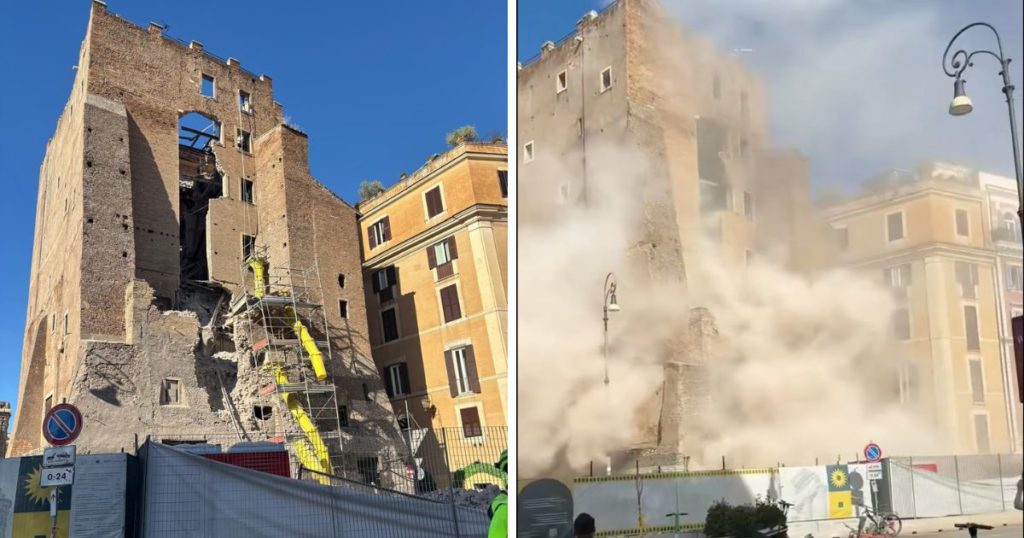 Morto nella notte l’operaio rimasto sotto le macerie della Torre dei Conti a Roma: la procura indaga per omicidio e disastro colposo