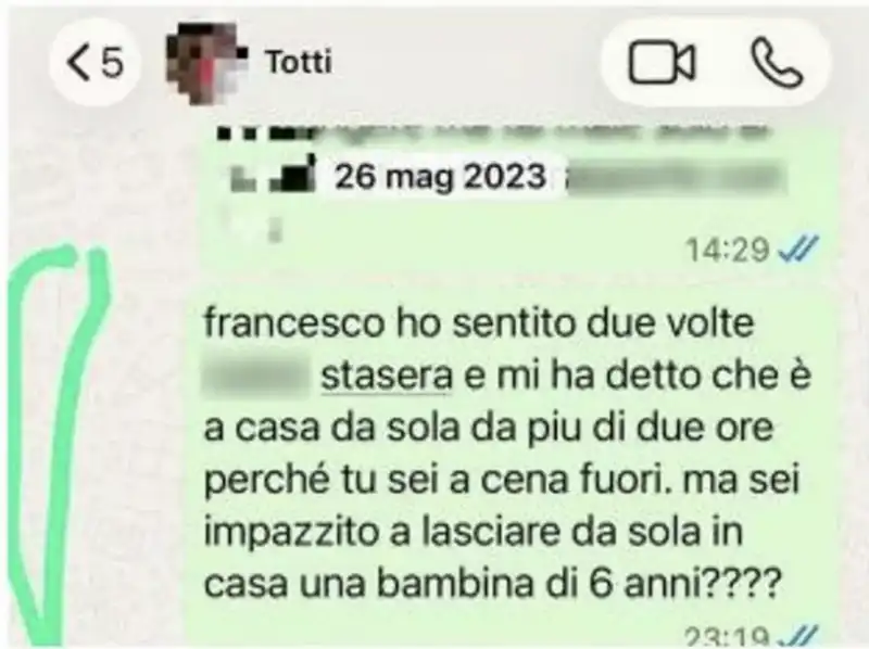 francesco totti ilary blasi messaggio
