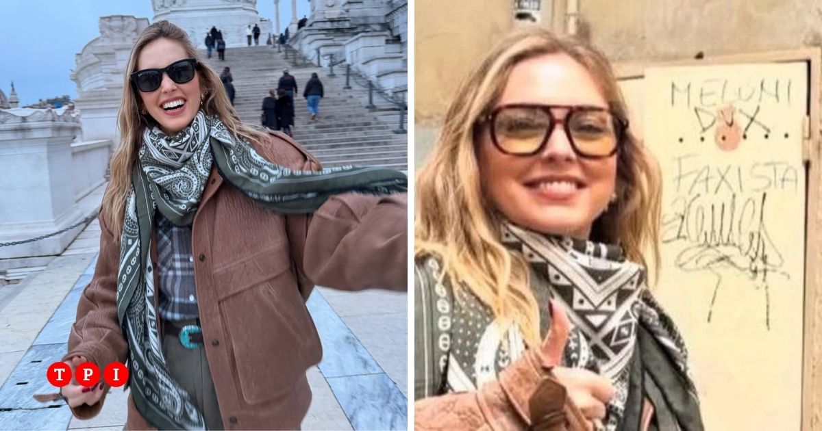 Gaffe di Chiara Ferragni: pubblica una foto accanto alla scritta “Meloni dux fascista” e poi la rimuove